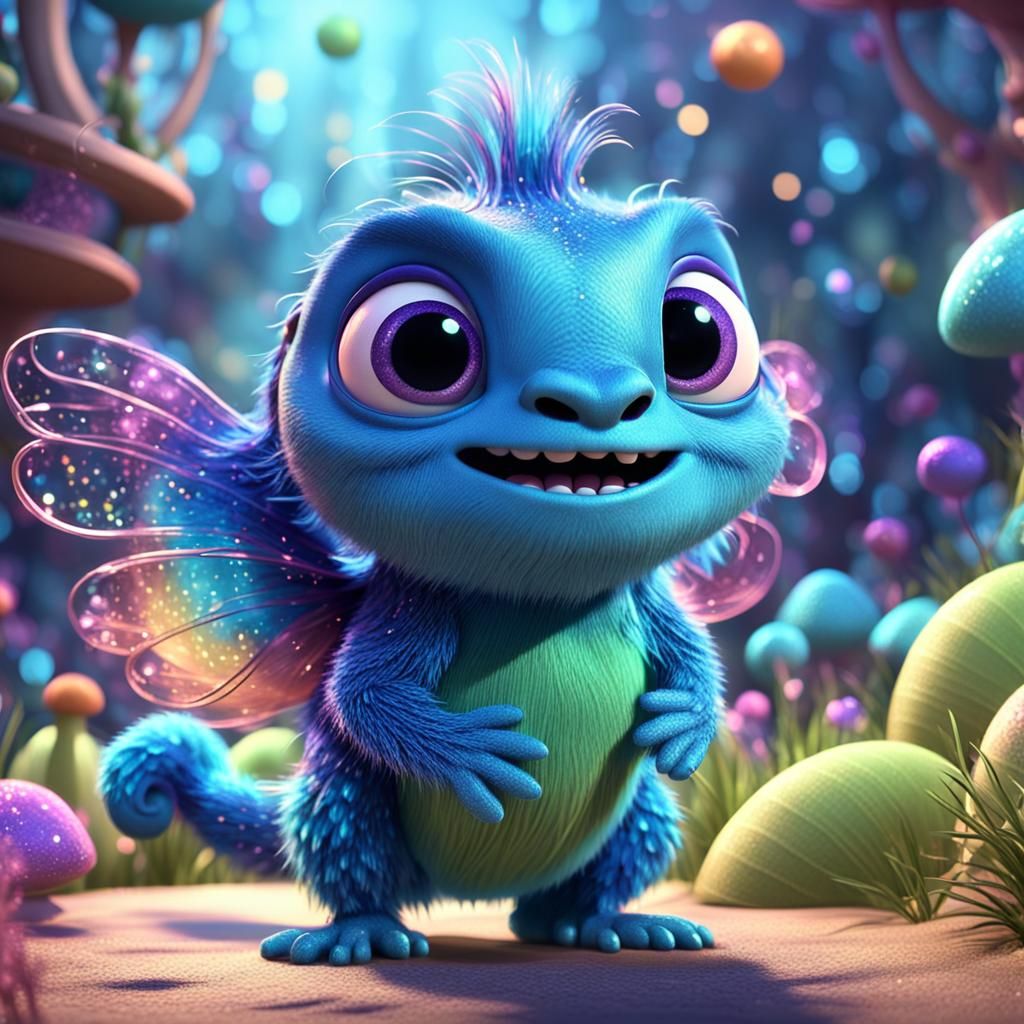 A small endearing creature with eccentric features