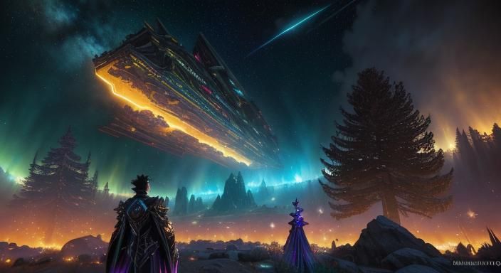 Cosmic Astral Scene in Game Cinematic Style