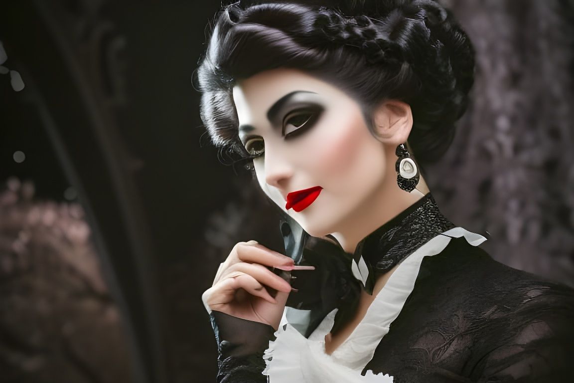 Beautiful Victorian Vampire Portrait in Vibrant Colors