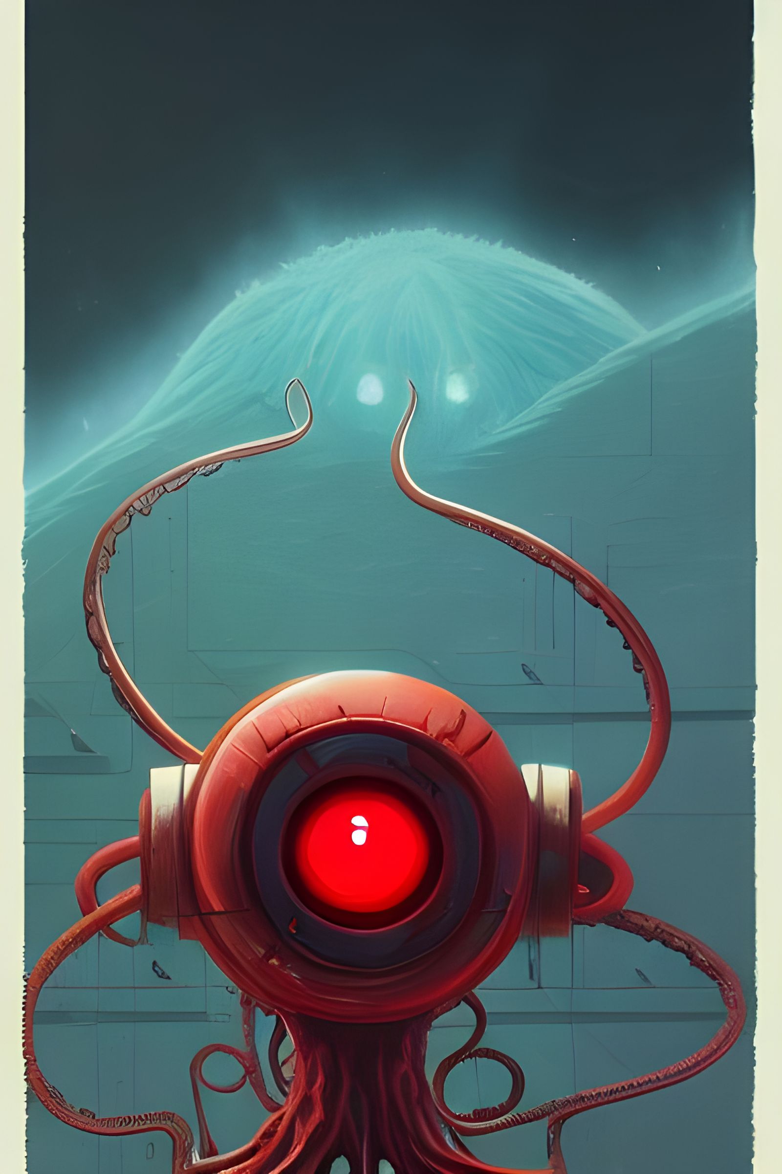 Hyperdetailed Beholder with Tentacles, Cel-Shaded Illustrati...