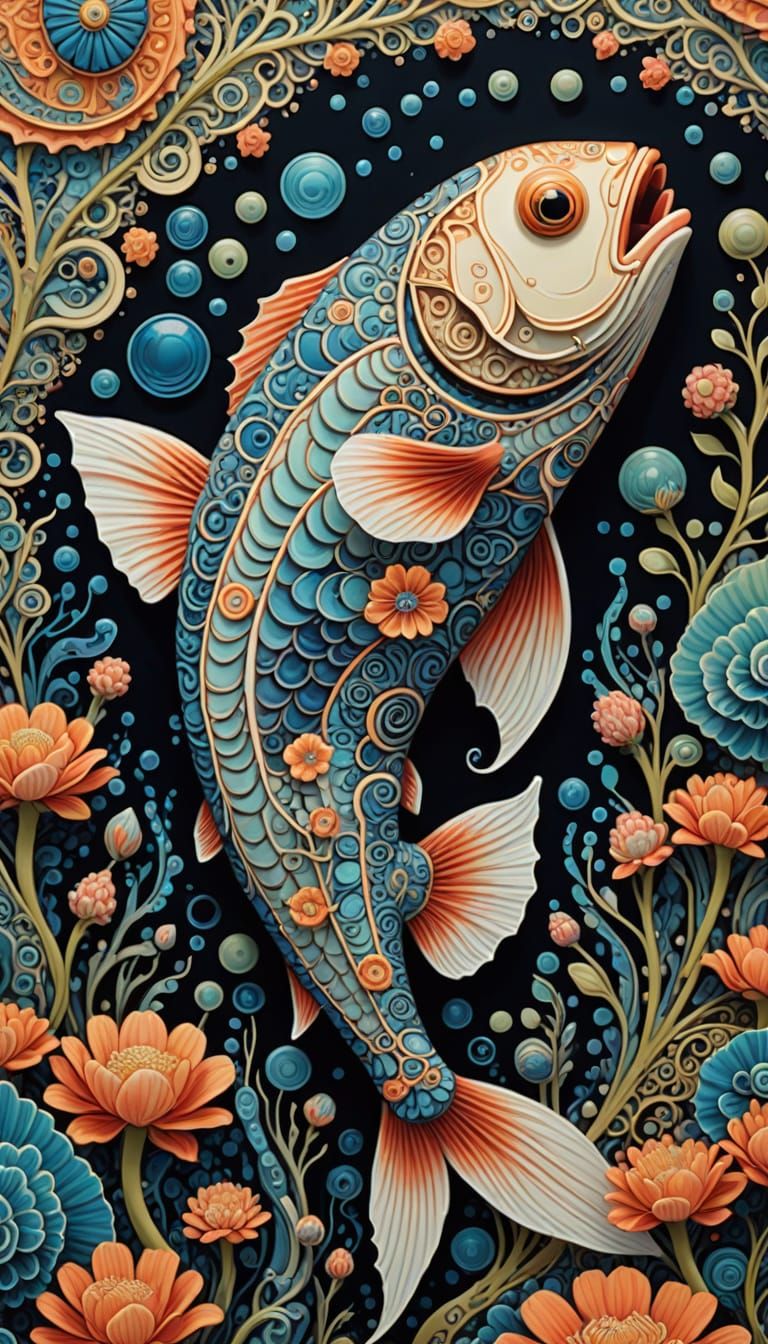 Psychedelic Fish in Surreal Kingdom