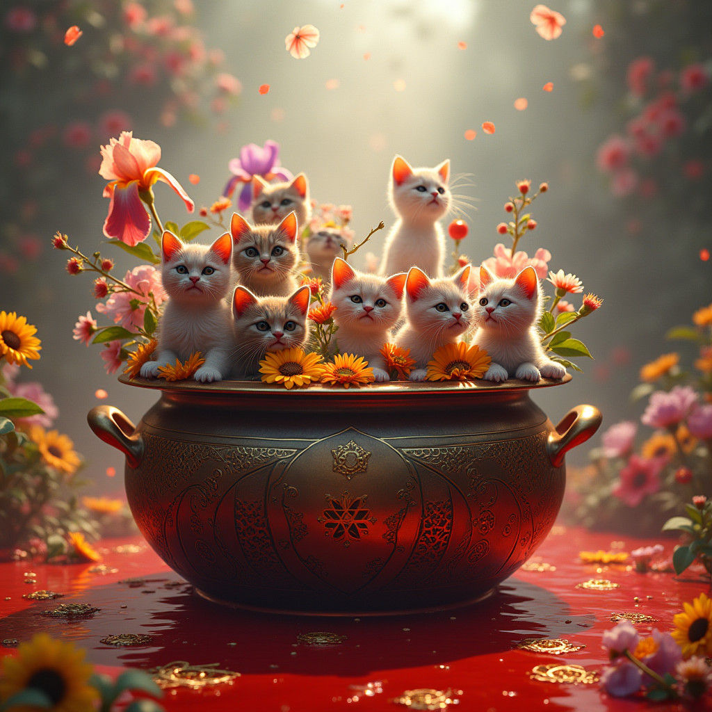 Flowers in Tomato Sauce: Whimsical Fantasy Art