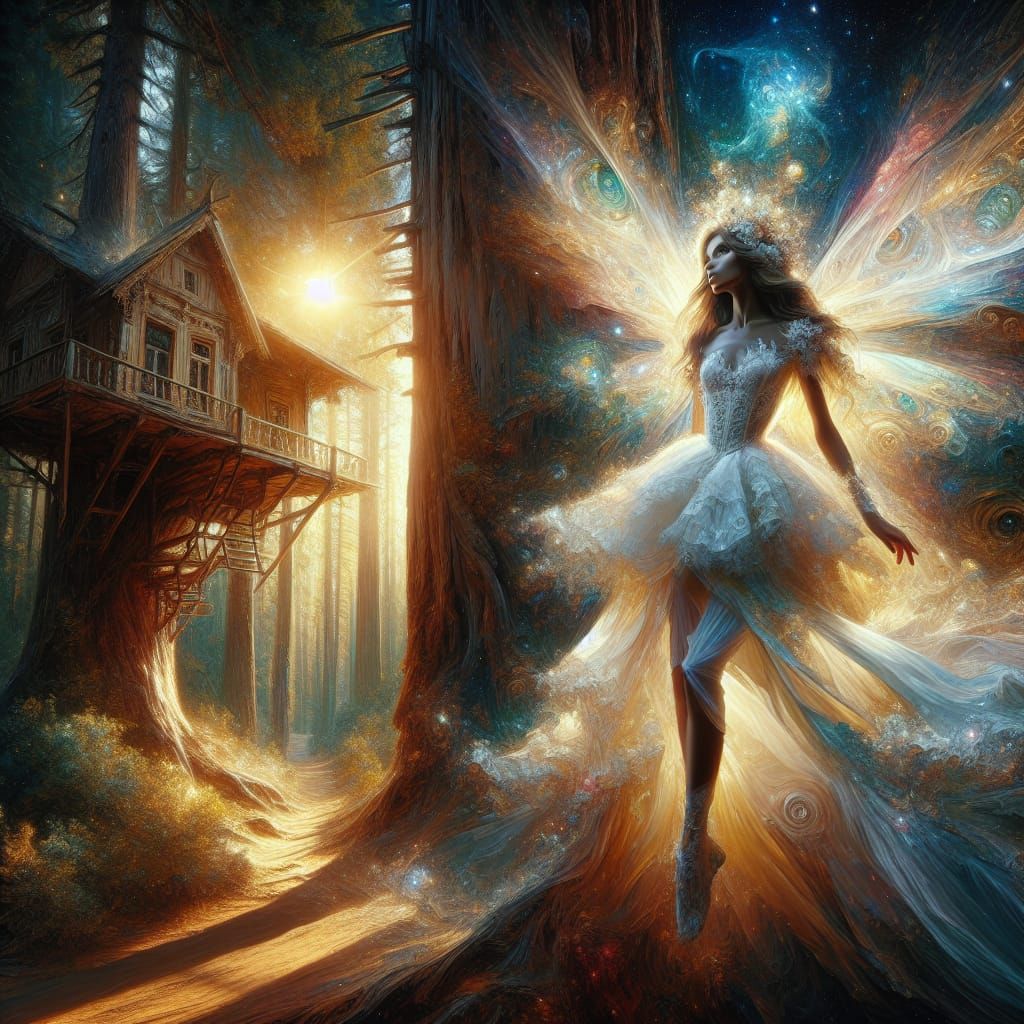 Ethereal Fairy in Sunlit Forest, Hyperrealistic 8k