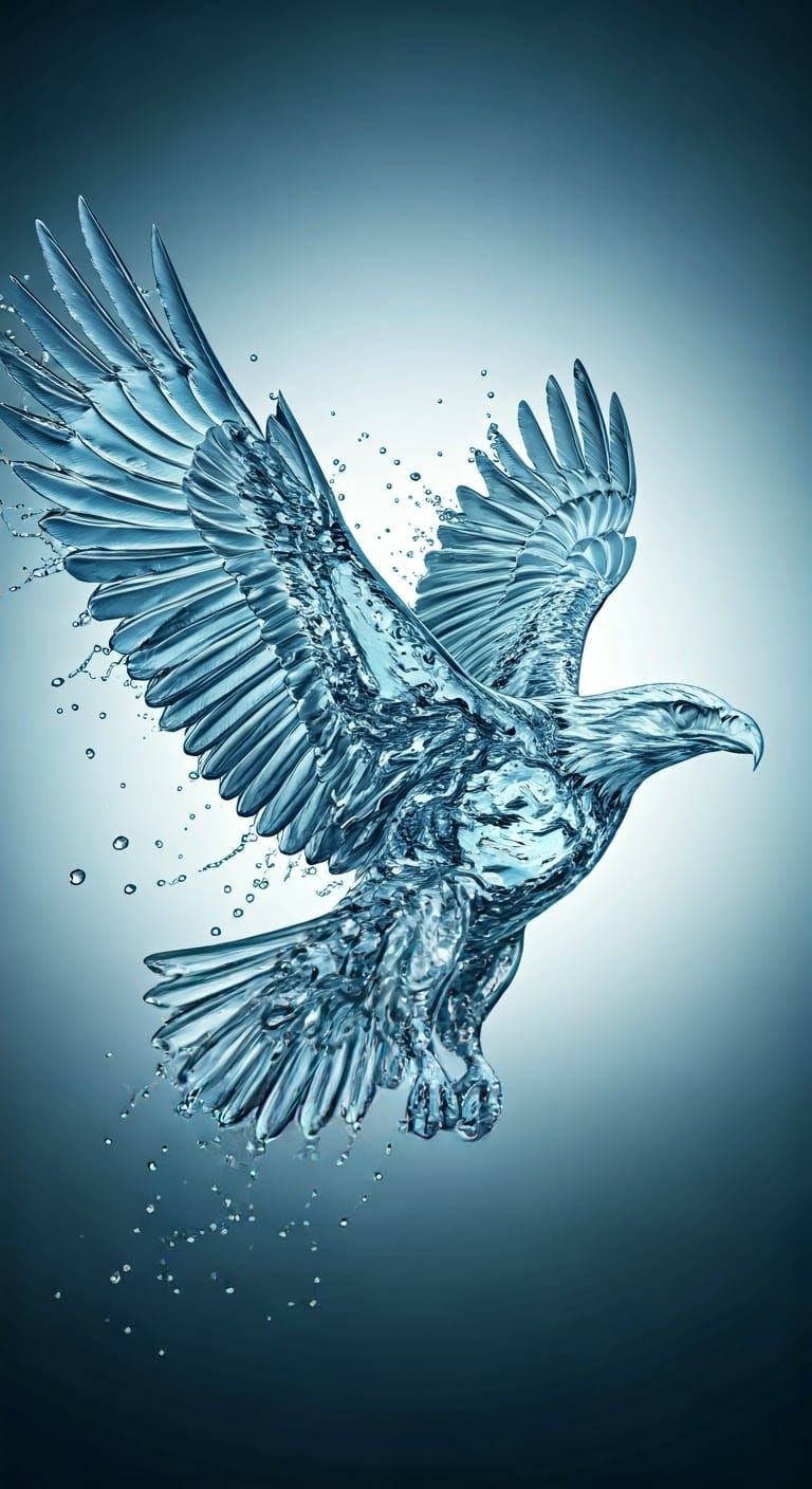 Ethereal Water Eagle in Flight