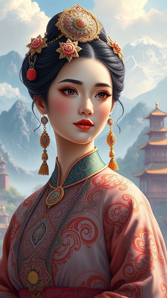 Asian Princess in Regal Splendor