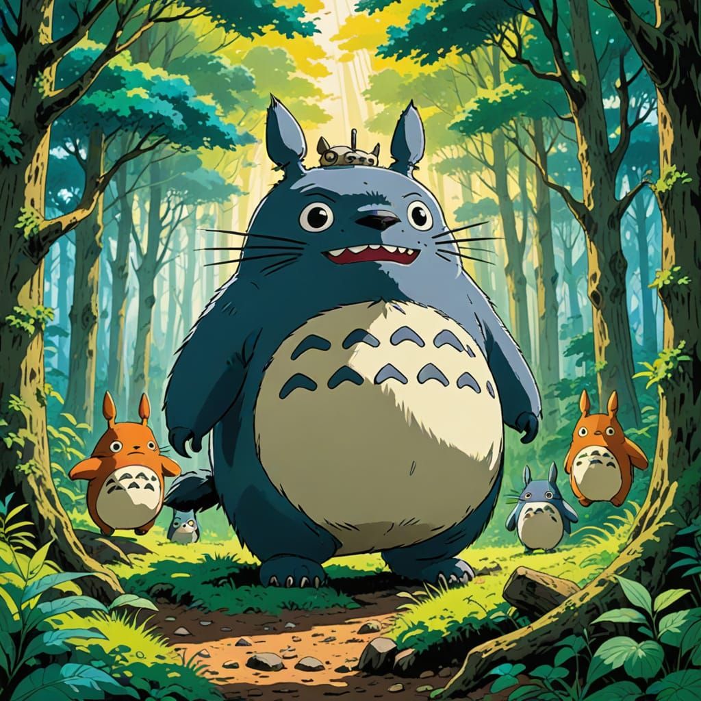 Whimsical Forest Adventure in Vibrant Comic Book Style