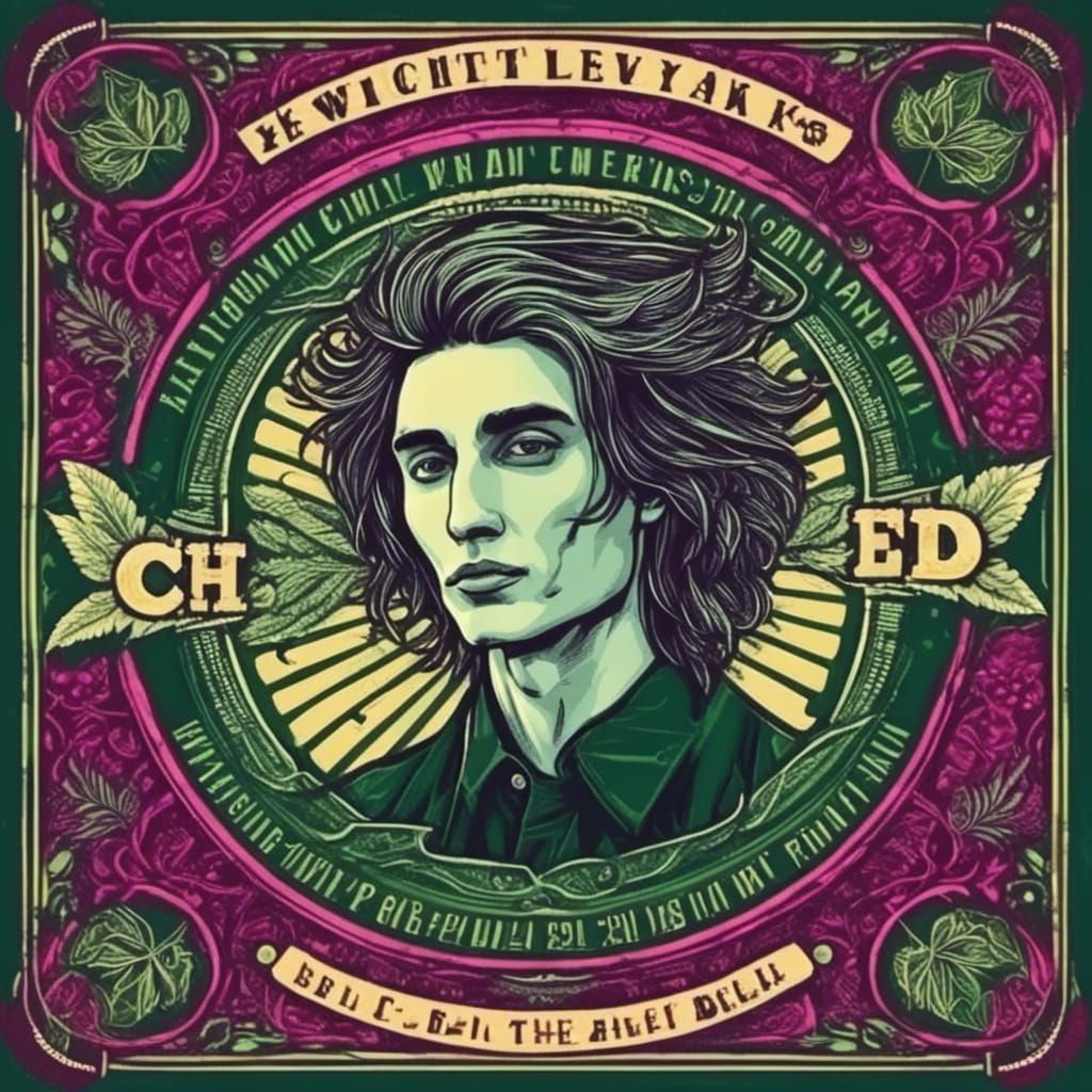 Cannabis CBD Logo in Green and Magenta Poster Art