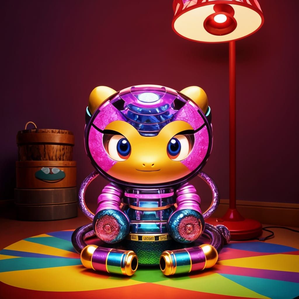 Cute Robotic Snake Toy, Playful Coiled Design