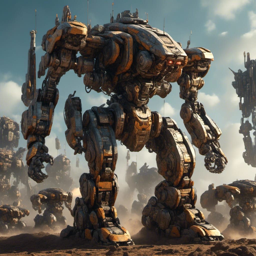 Futuristic Android Mech Ready for Action