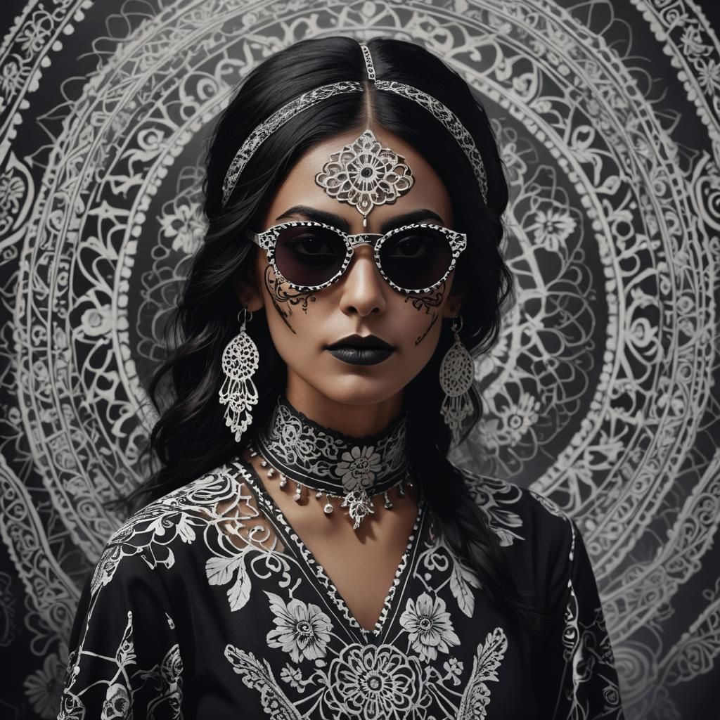 Moroccan Catrina Portrait in Hyper-Realistic Style