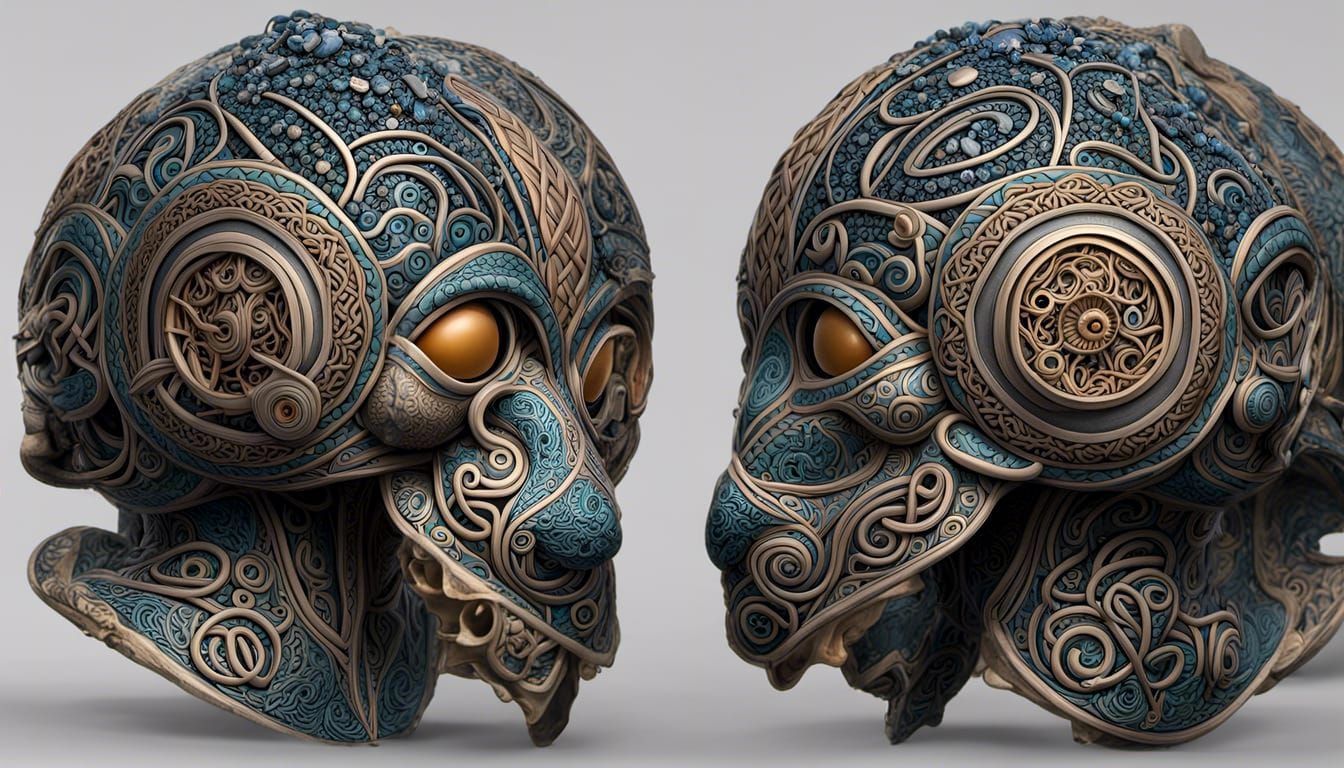 Anthropomorphic Tasmanian Devil with Celtic Fractal Art