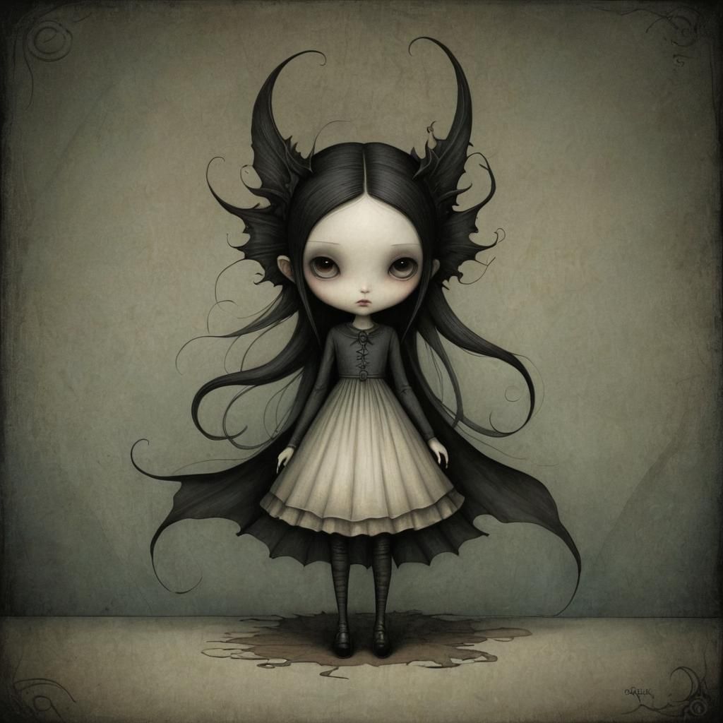 Eerie Grimdark Illustration in Lacombe Style