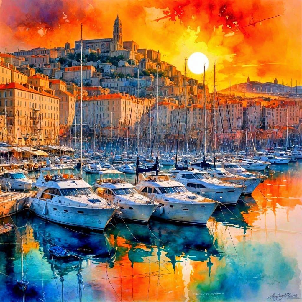 Marseille. Old Port. Sunset
