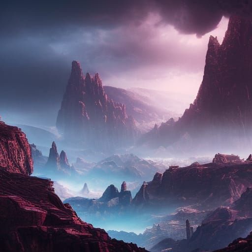 Epic Unknown Planet Digital Matte Painting