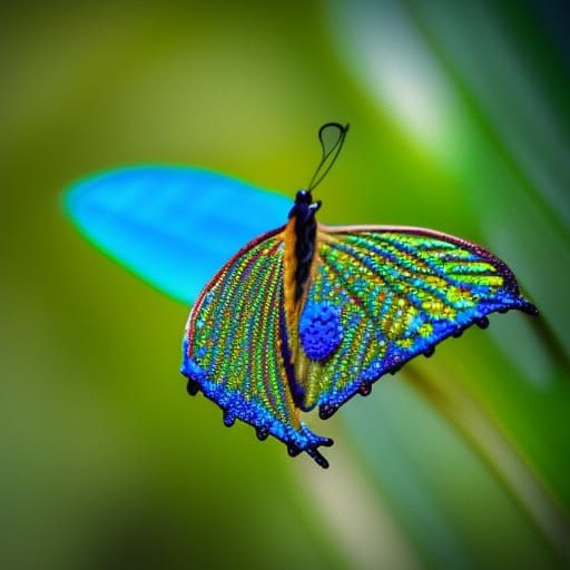 Detailed Leaf with Butterfly: Professional Photography