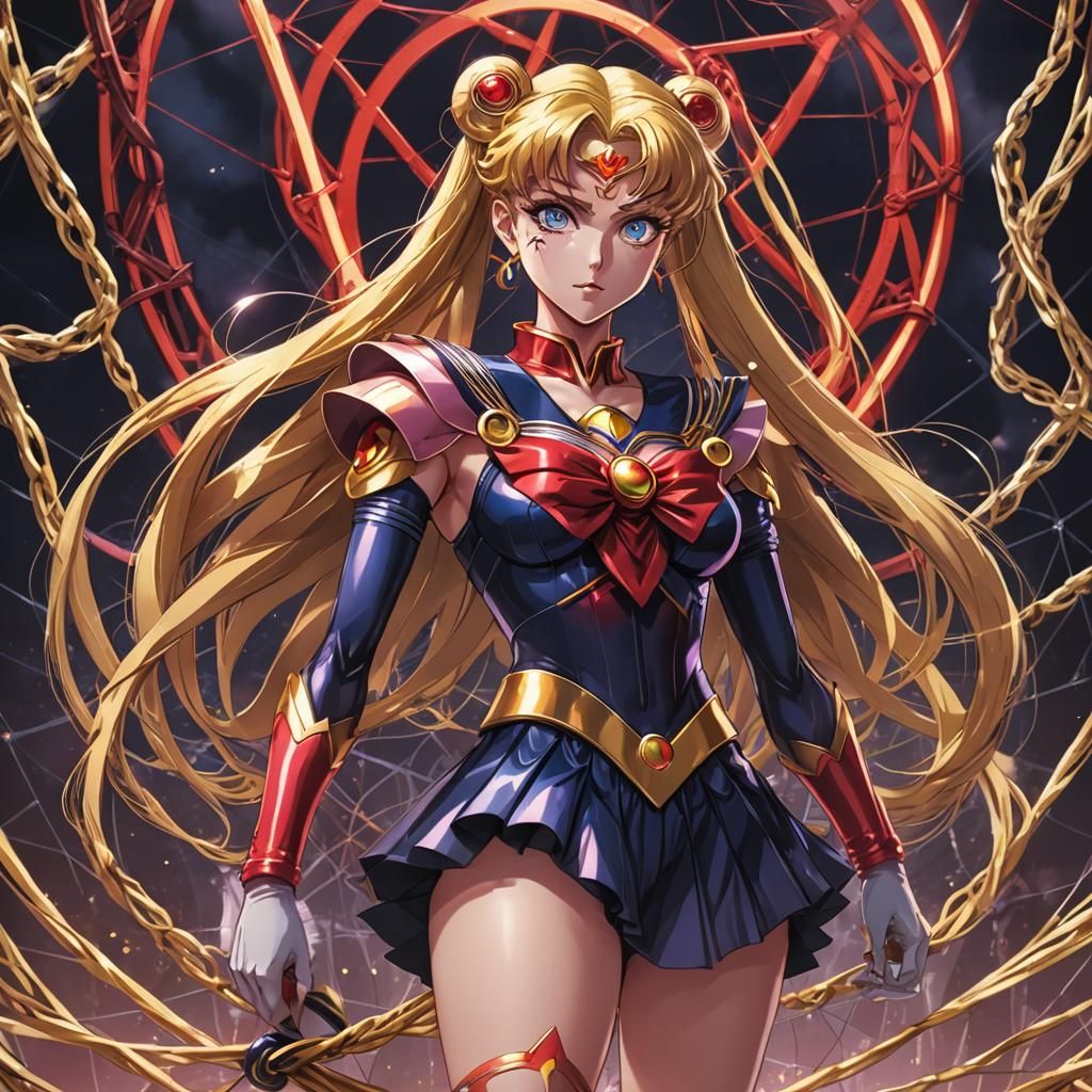 Sailor Moon in Rigged Arena: Anime Illustration