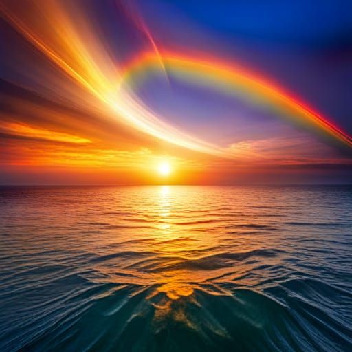Rainbow Over the Sea: A Colorful Display