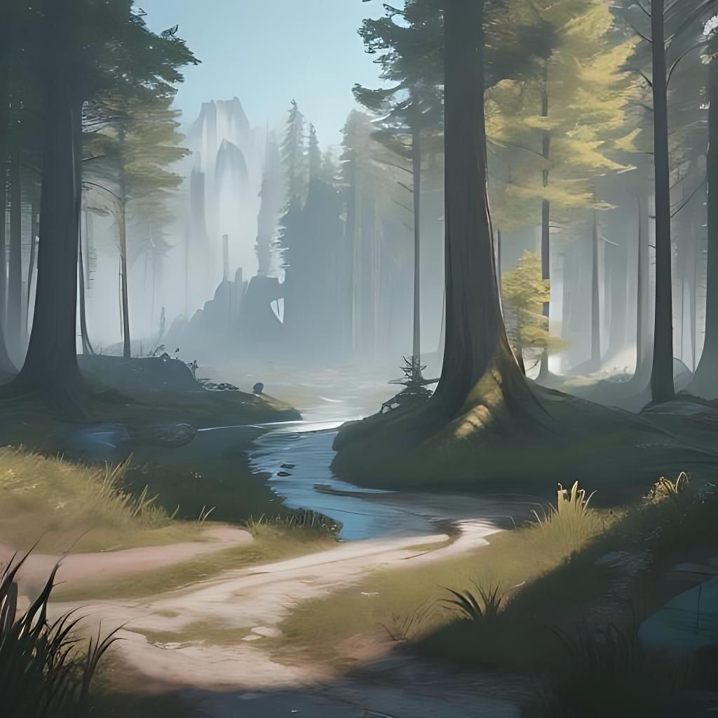 Dynamic Nature Scene in Neo-Conquer Style