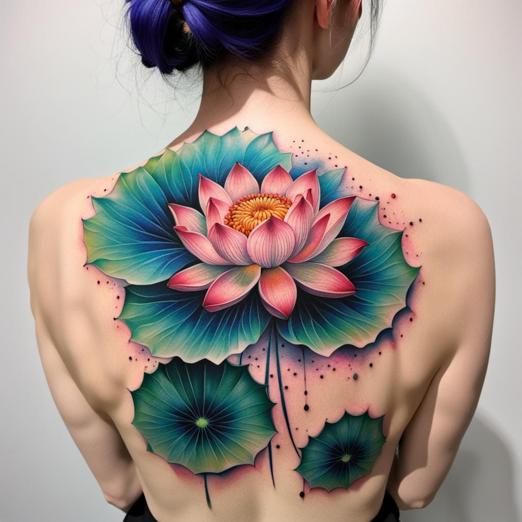 Lotus Flower Tattoo in Japanese Style