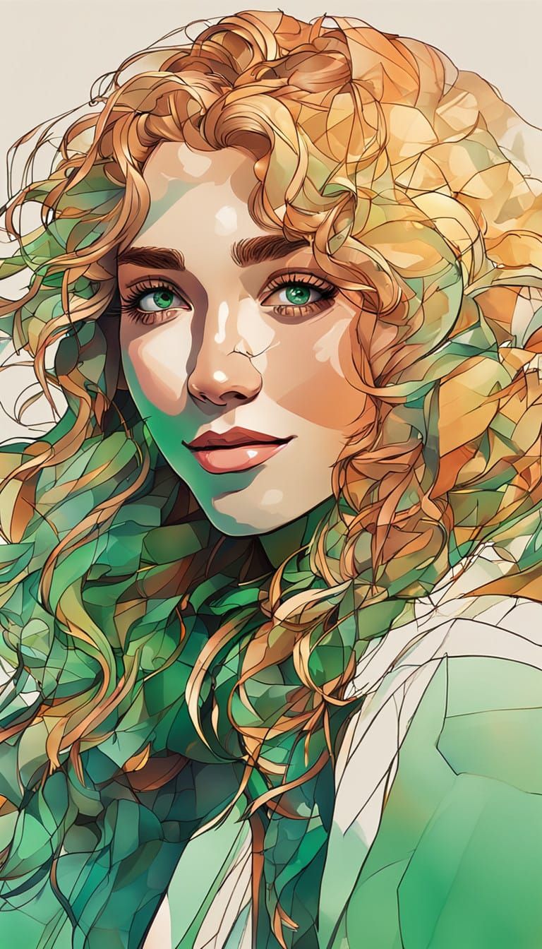 Joyful Blonde Woman in Modern Portrait