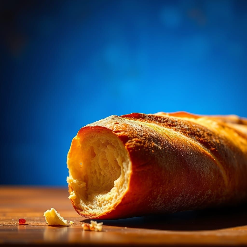 Rustic Baguette with Golden Glow