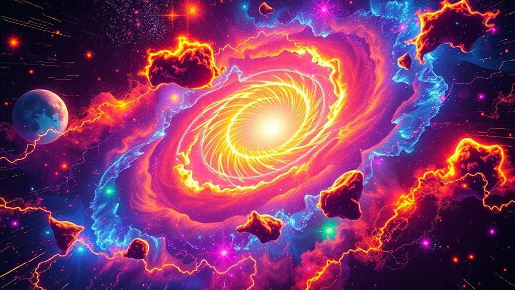 Galactic Vortex in Ethereal Bioluminescence