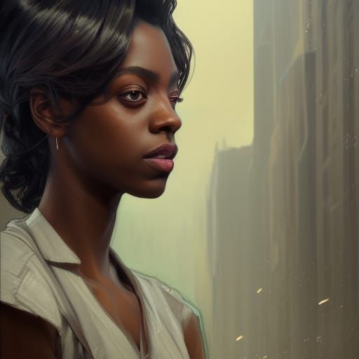 Detailed Portrait of Condola Rashad, Splash Art Style