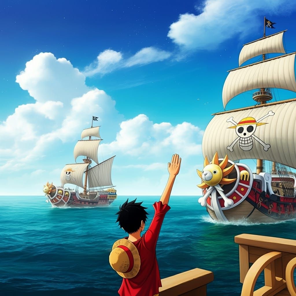 Rubbery Hero Stretches Towards Majestic Vessel in Futuristic...