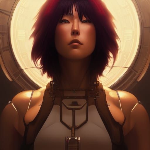 Steampunk Motoko Kusanagi Portrait