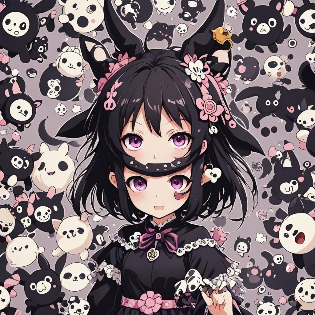 Kuromi Anime Key Visual in Manga Style