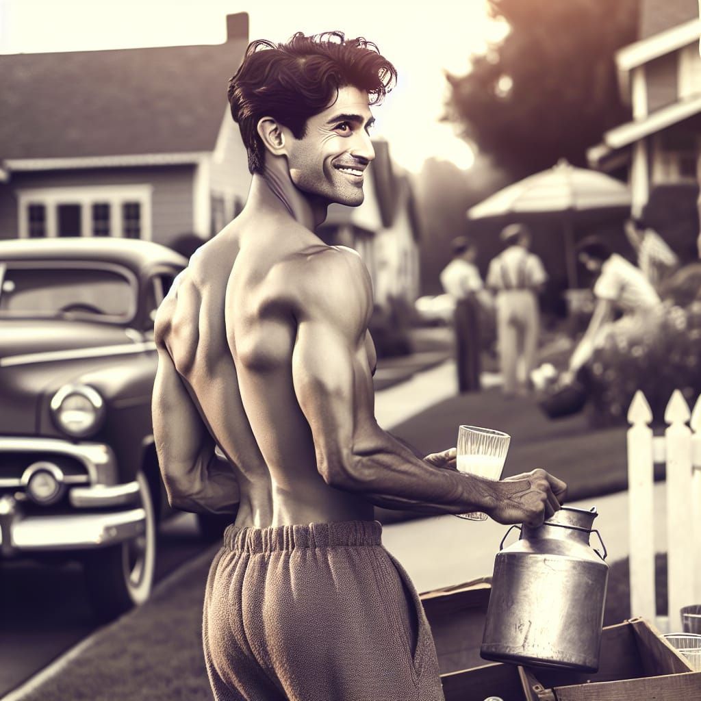 1950s Milkman: A Vintage American Scene