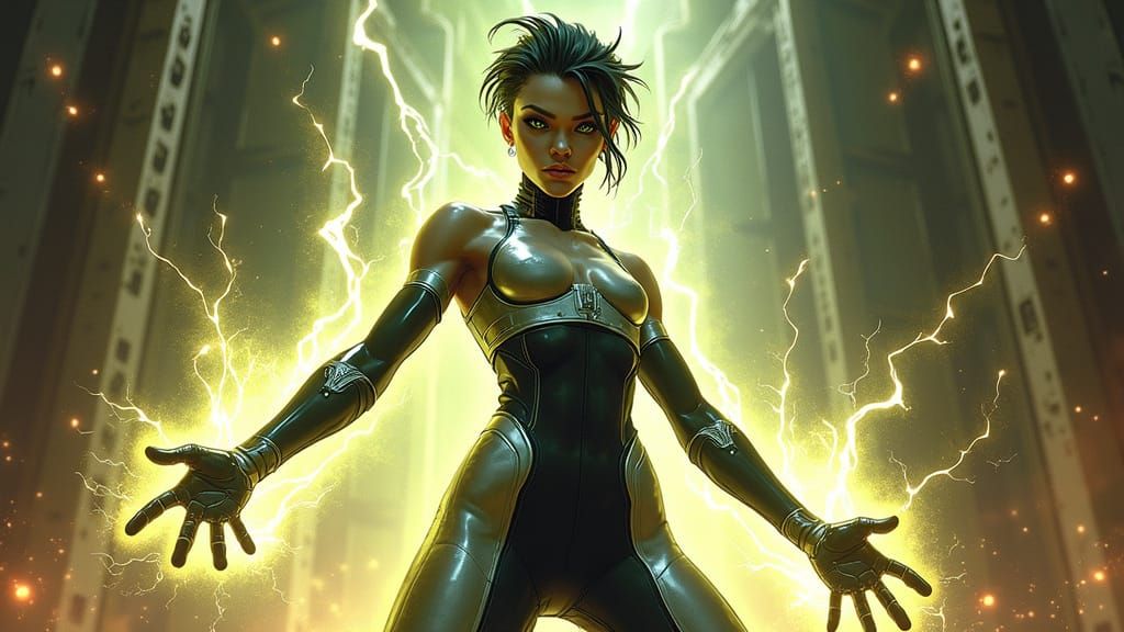 Athletic Alien Goddess Harnesses Fierce Energy in Cyberpunk ...