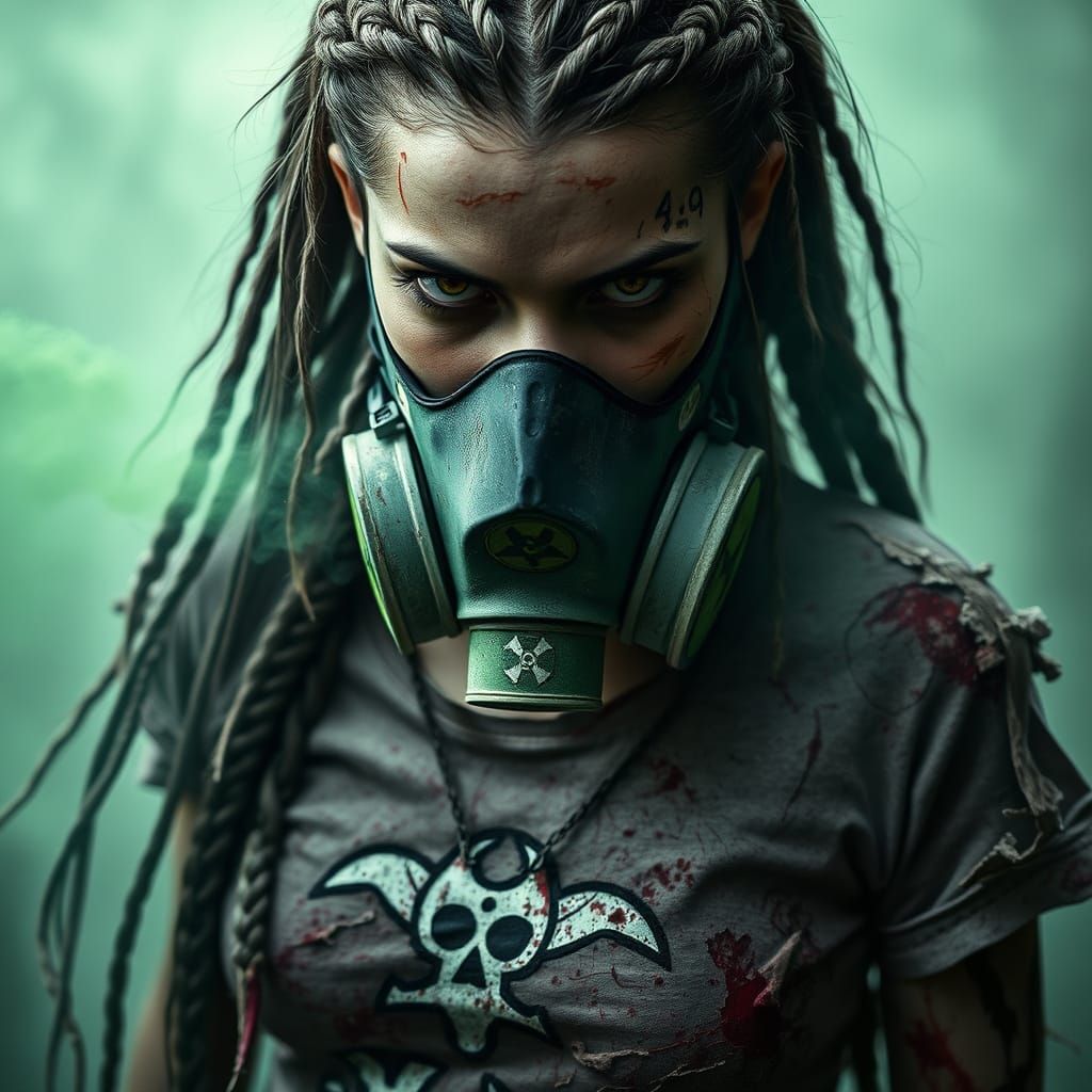 Decaying Warrior in Gritty Realism Style