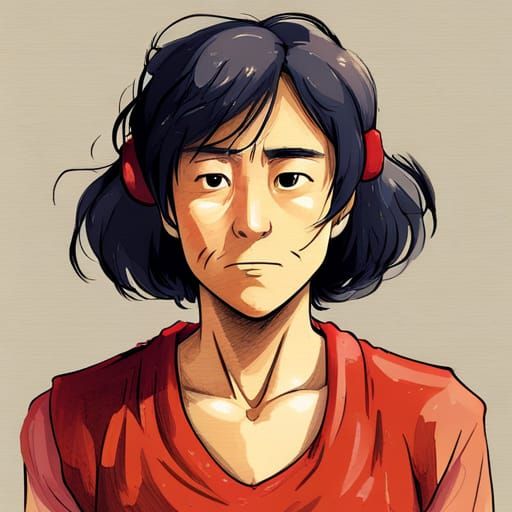 Festive Rooster in Studio Ghibli Style