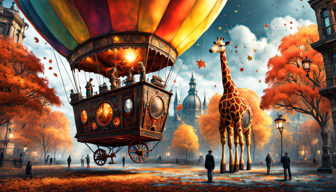 Steampunk Giraffe Balloon: Autumn Date Night