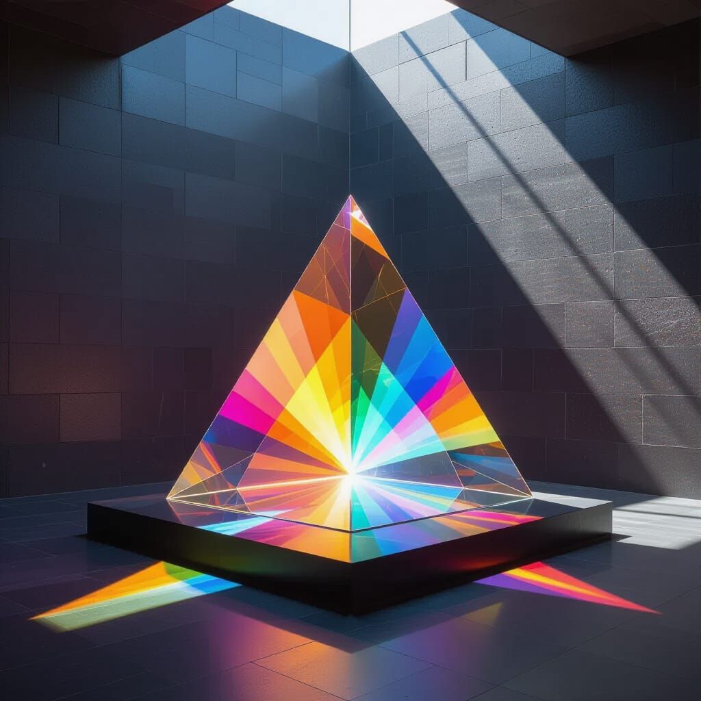 Triangular Prism Refracts Light into Spectrum