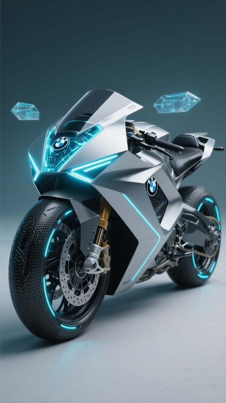 Futuristic BMW Tesla Motorcycle: A Cinematic Vision