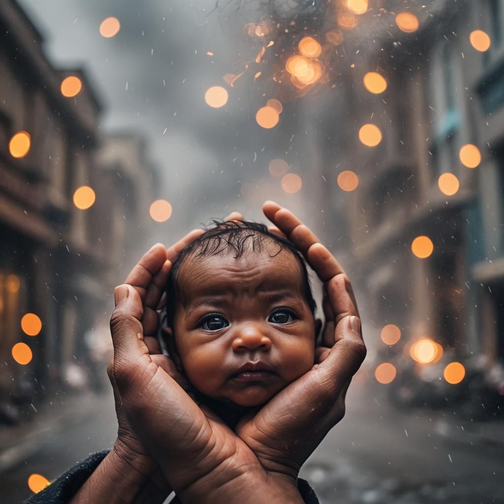 Newborn in Burning City: Professional Photography