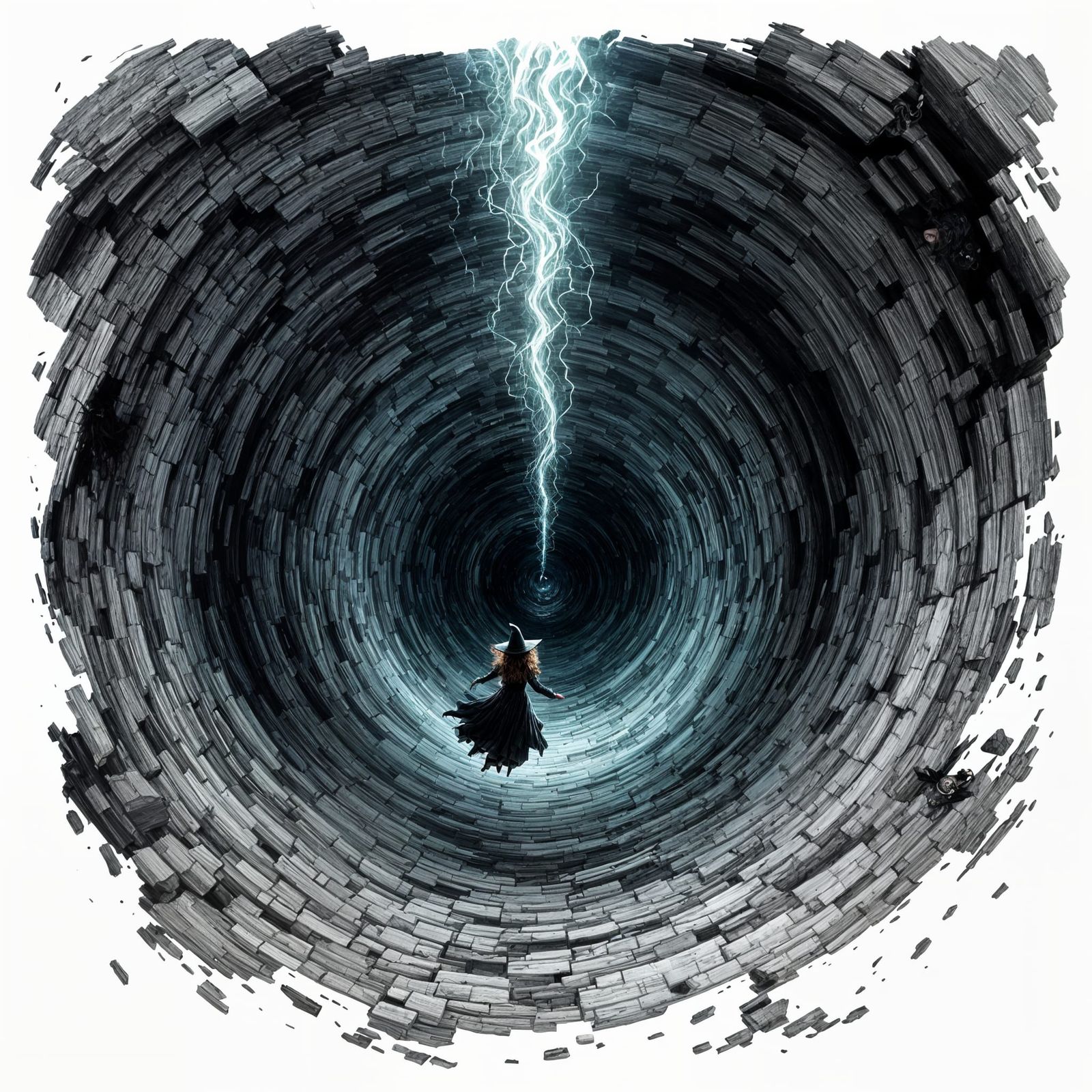 Dark Fantasy Witch Slides into Abyss