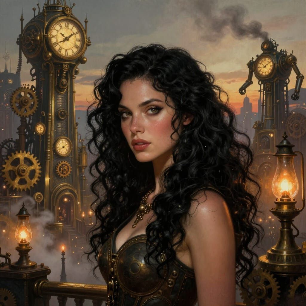 Steampunk Siren in a Clockwork City