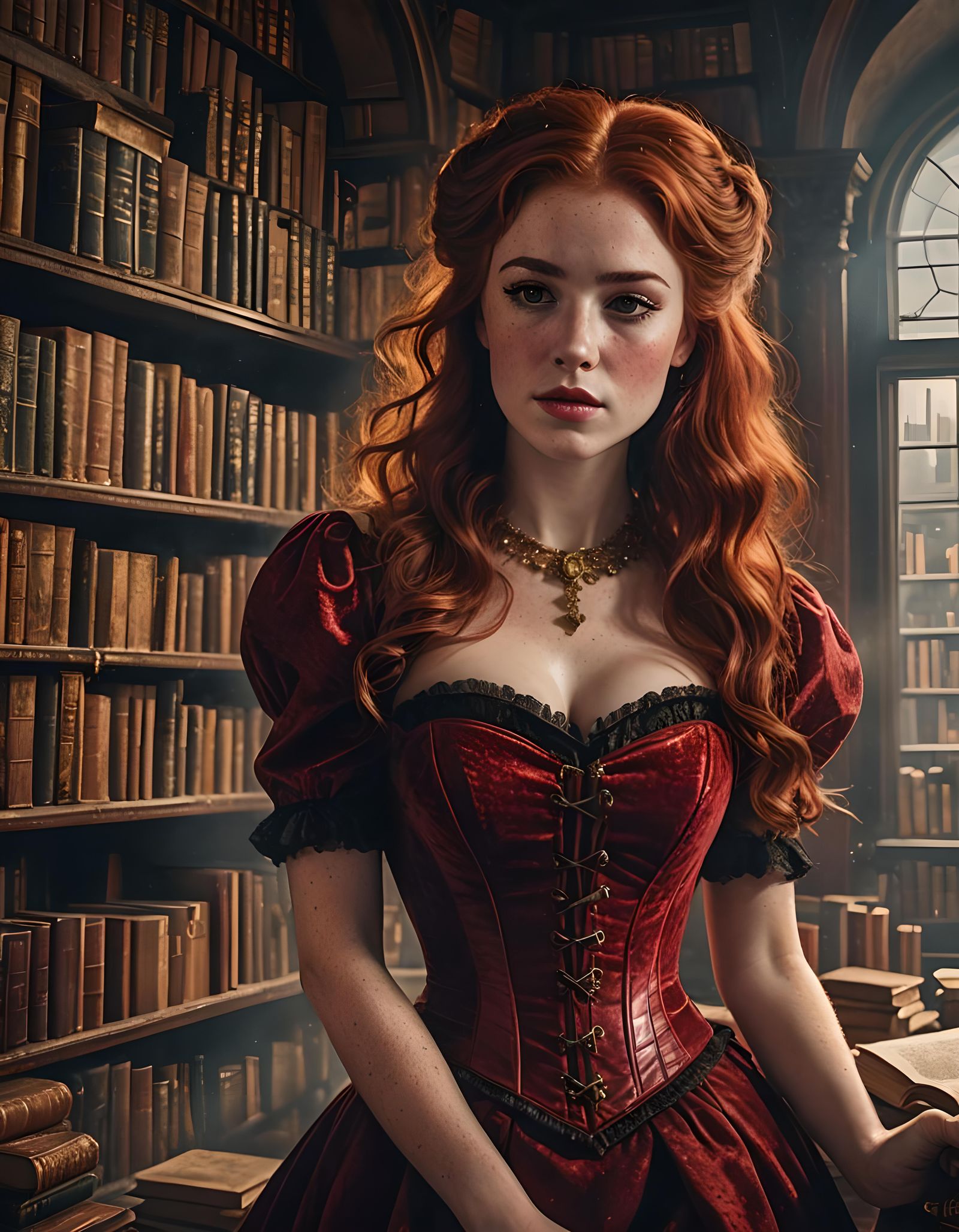 Victorian Woman Portrait in Digital Matte Painting Style