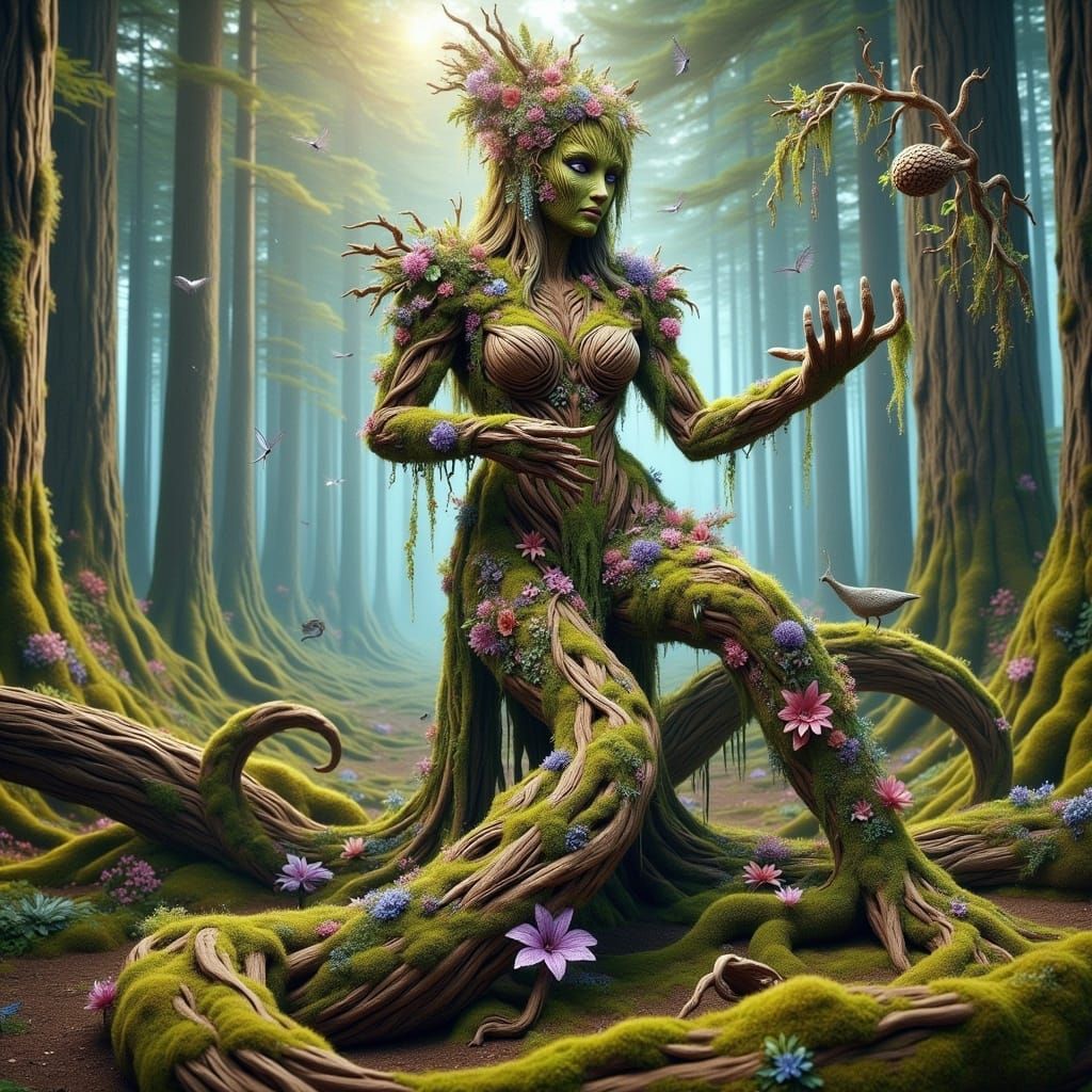 Goddess Gaia in Enchanted Forest Style