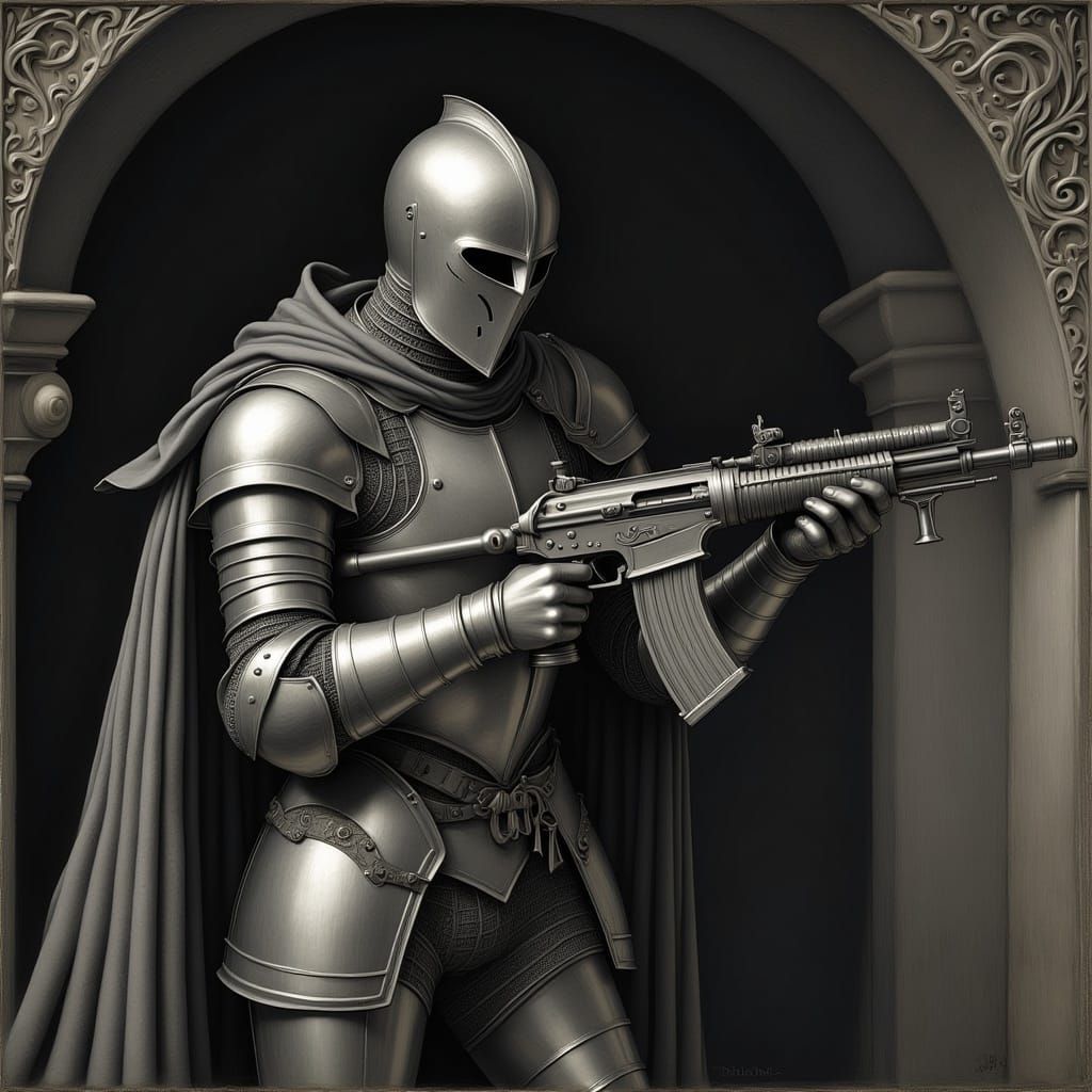 Gothic Knight Combines Medieval and Modern Warfare