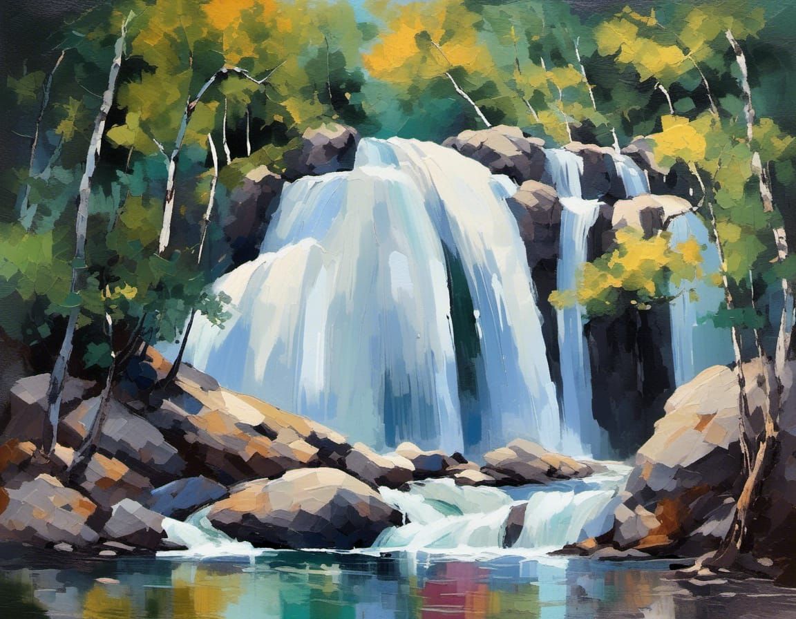 Cosmic Balkan Bridge in Impasto Style