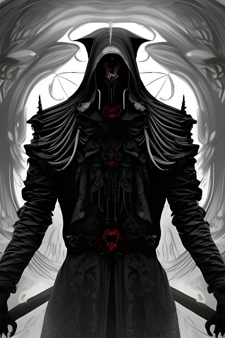 Dark Fantasy Yin Yang: Grim Reaper and Crow