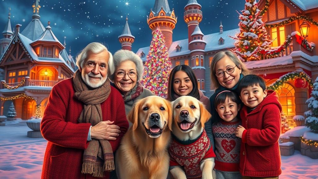 Happy ADANS Family Portrait in Festive Castle Setting