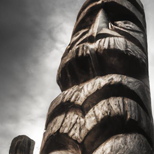 Hyperrealistic Totem Pole with Intricate Details