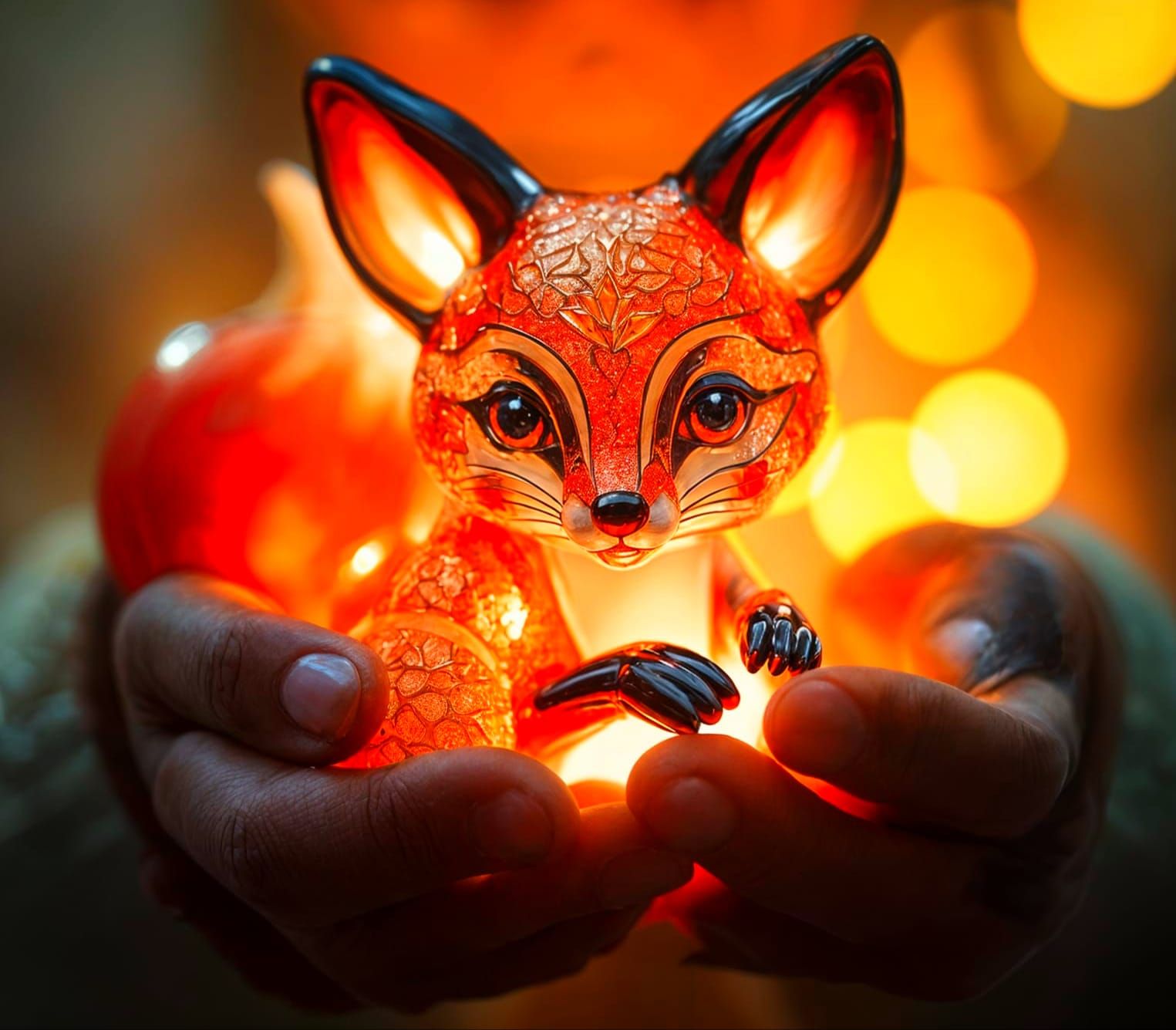 a wonderful Enamel glass red fox