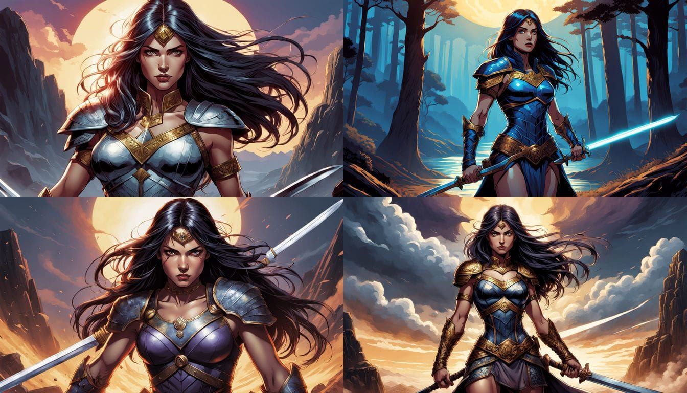 Warrior Princess Wields Twin Swords in Perfect Comic Book Ar...