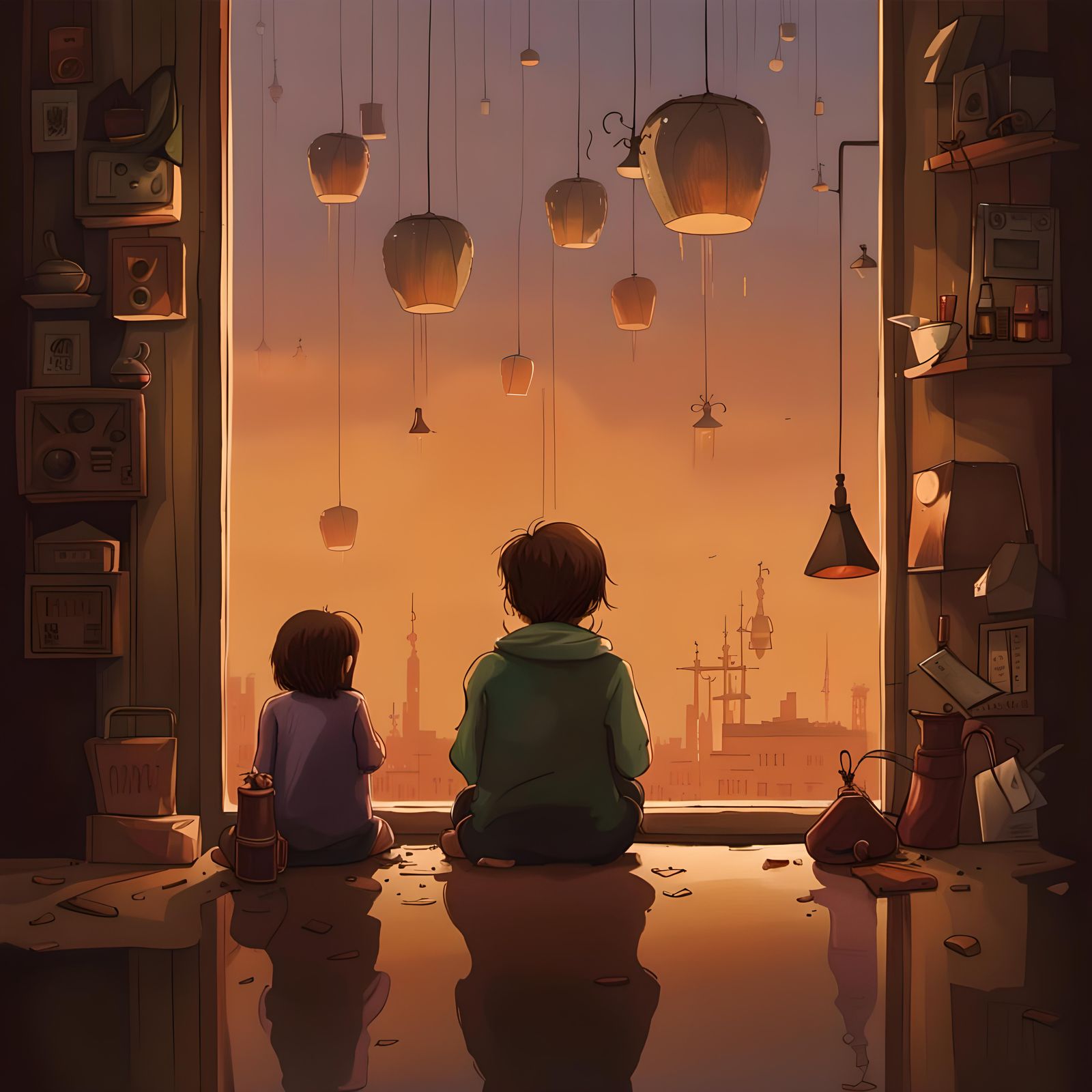 Chinatown Opium Den in Golden Hour Lighting